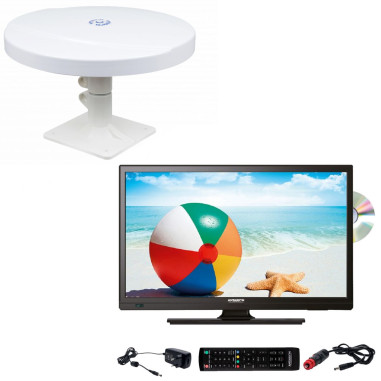 Pack ANTARION TV LED 19" 48cm Téléviseur HD DVD intégré + Antenne TNT Omnidirectionnelle