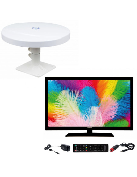 Pack ANTARION TV LED 22" 55cm Téléviseur FULL HD 12V + Antenne TNT Omnidirectionnelle