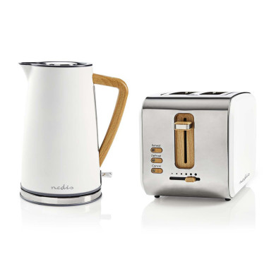 Pack Soft Touch Bouilloire Blanche 1.7L + Grille Pain Blanc 900W