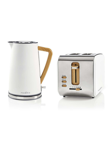 Pack Soft Touch Bouilloire Blanche 1.7L + Grille Pain Blanc 900W