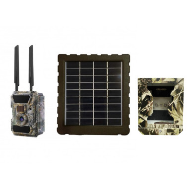 SEMAC Caméra de Chasse HD Extérieure 4G 58LED infra-rouge IP66 + PANNEAU SOLAIRE 12V