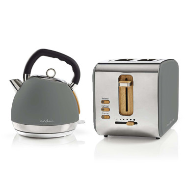 Pack Soft Touch Bouilloire 1.8L + Grille Pain Gris  900W