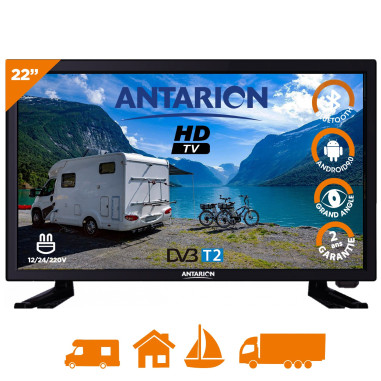 ANTARION TV 22" 55CM SMART ANDROID 9.0 Televiseur WIFI CONNECT 12V 24V 220V