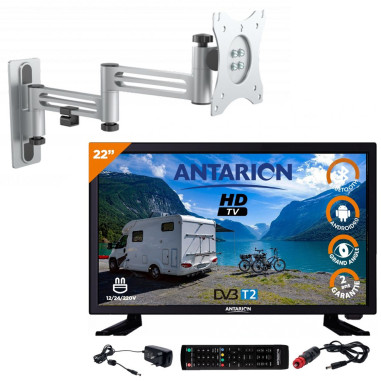 ANTARION TV 22" 55CM SMART ANDROID 9.0 Televiseur WIFI CONNECT 12V 24V 220V