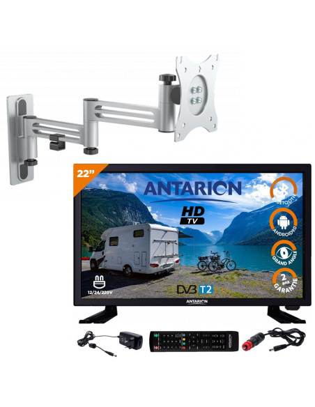 ANTARION TV 22" 55CM SMART ANDROID 9.0 Televiseur WIFI CONNECT 12V 24V 220V