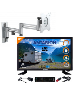 ANTARION TV LED 19" 48cm Téléviseur HD Bluetooth ANDROID + Support TV Double Bras