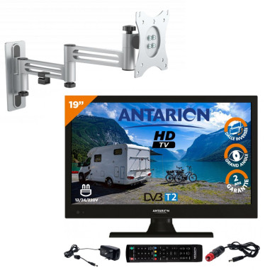 ANTARION TELEVISEUR LED 19" 48CM TV CAMPING CAR BATEAU 12V 220V