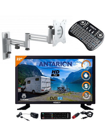 ANTARION TV 22" 55CM SMART ANDROID 9.0 Televiseur WIFI CONNECT 12V 24V 220V