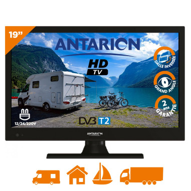 ANTARION TELEVISEUR LED 19" 48CM TV CAMPING CAR BATEAU 12V 220V