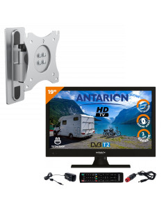 Pack ANTARION TV LED 19" 48cm Téléviseur HD 12V + Support TV