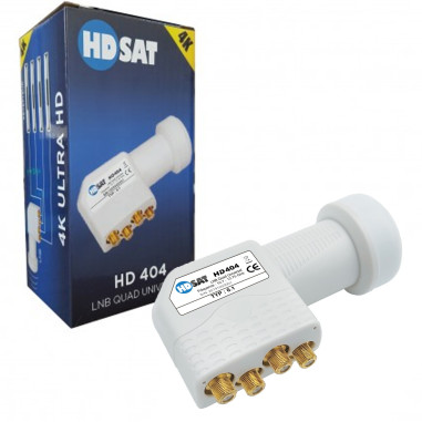 HDSAT HD404 LNB Quad Full HD 4K Tête Parabole 4 sorties 0,1dB Gain 70dB !!