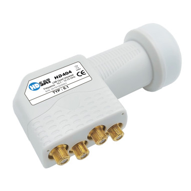 HDSAT HD404 LNB Quad Full HD 4K Tête Parabole 4 sorties 0,1dB Gain 70dB !!
