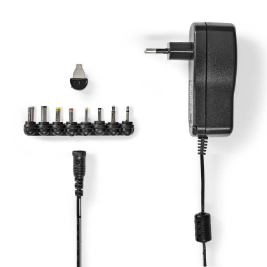 Adaptateur secteur universel  18 W  3 - 12 V DC  1.10 m  1.5 A  8 plug