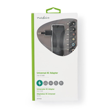 Adaptateur secteur universel  18 W  3 - 12 V DC  1.10 m  1.5 A  8 plug