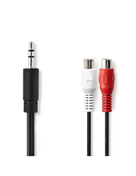 Câble audio stéréo  3.5 mm Mâle  2x RCA Femelle  Plaqué nickel  0.20 m