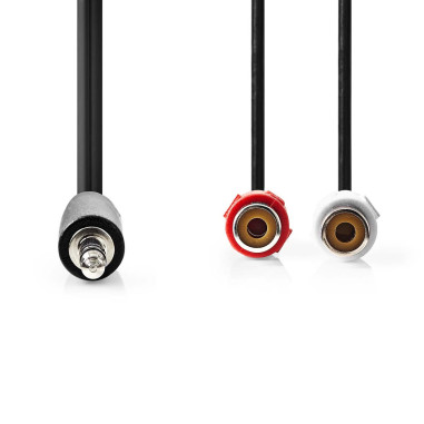 Câble audio stéréo  3.5 mm Mâle  2x RCA Femelle  Plaqué nickel  0.20 m