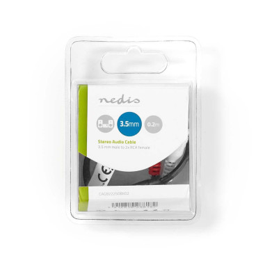 Câble audio stéréo  3.5 mm Mâle  2x RCA Femelle  Plaqué nickel  0.20 m
