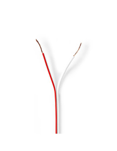 Câble haut parleur  2x 0.50 mm²  CCA  100.0 m  Rond  PVC  Blanc  Embal