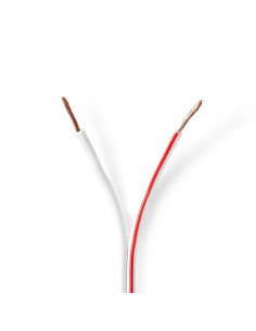Câble haut parleur  2x 1.50 mm²  CCA  100.0 m  Rond  PVC  Blanc  Embal
