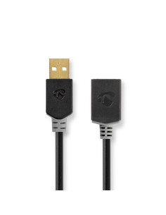 Câble USB  USB 2.0  USB-A Mâle  USB-A Femelle  480 Mbps  Plaqué or  2.