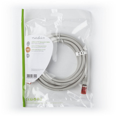 Câble Cat 6  RJ45 Male  RJ45 Male  S/FTP  3.00 m  Rond  LSZH  Gris  En