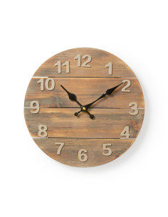 Horloge murale  Diamètre: 300 mm  Bois  Marron