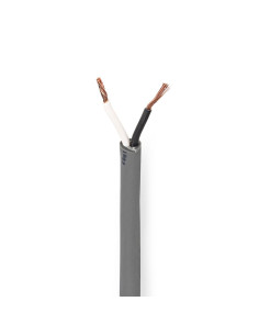 Câble haut parleur  2x 1.50 mm²  Cuivre  100.0 m  Rond  PVC  Gris Fonc