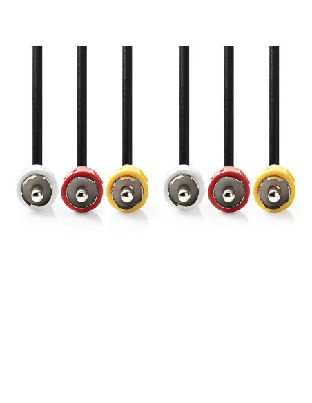 Câble vidéo composite  3x RCA mâle  3x RCA mâle  Plaqué nickel  480p