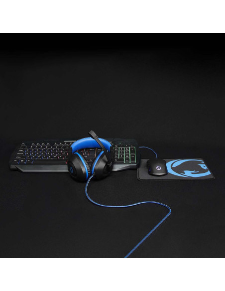 Combo de jeu kit  4-en-1  Clavier, casque, souris et tapis de souris