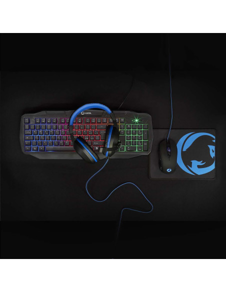 Combo de jeu kit  4-en-1  Clavier, casque, souris et tapis de souris
