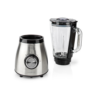 Blender  800 W  1.5 l  Verre  2 Réglage de la Vitesse  Argent / Noir