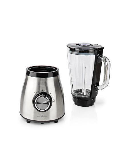 Blender  800 W  1.5 l  Verre  2 Réglage de la Vitesse  Argent / Noir