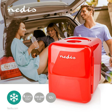 Mini réfrégirateur portable  4 l  12 V DC / 100 - 240 V AC  Rouge