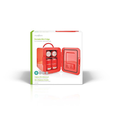 Mini réfrégirateur portable  4 l  12 V DC / 100 - 240 V AC  Rouge