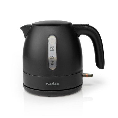 Bouilloire électrique  1.0 l  Plastique  Noir  Rotatif à 360 degrés  É