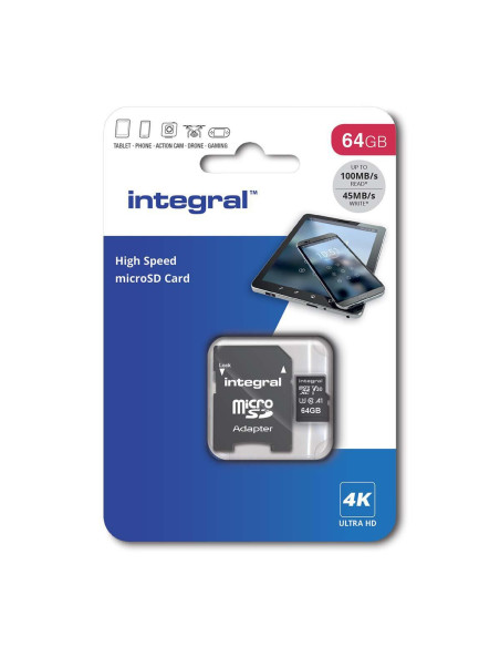 Carte mémoire microSDHC/XC V30 UHS-I U3 haute vitesse de 64 GB