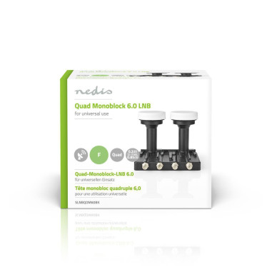 LNB  Quad Monobloc 6,0 °  Connexion de sortie: 4x connecteur F  Plage