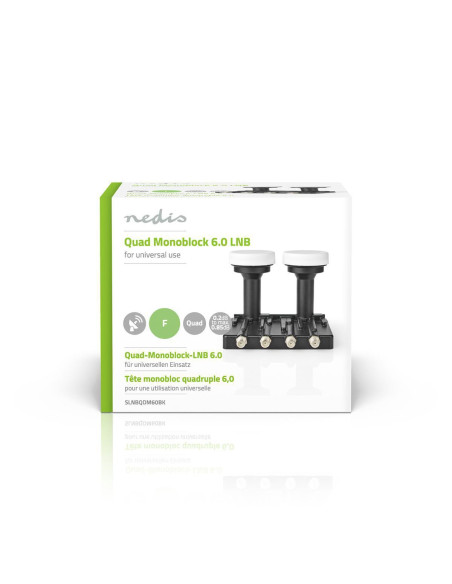 LNB  Quad Monobloc 6,0 °  Connexion de sortie: 4x connecteur F  Plage