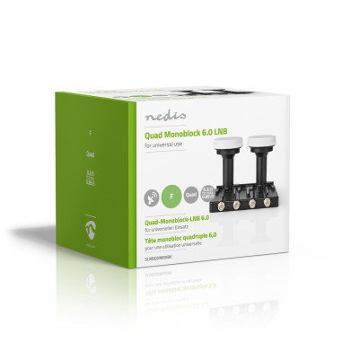 LNB  Quad Monobloc 6,0 °  Connexion de sortie: 4x connecteur F  Plage