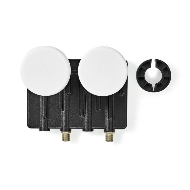 LNB  Monobloc double 6,0 °  Connexion de sortie: 2x connecteur F  Plag