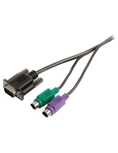 VALUELINE Câble VGA VGA mâle + 2x PS2 mâle - VGA mâle + 2x PS/2 mâle 2.00 m Noir