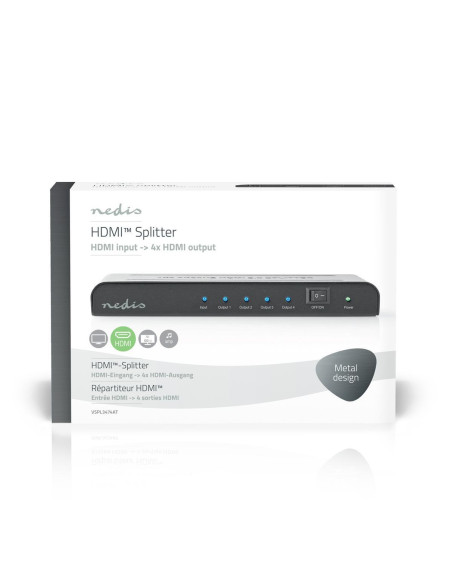 Séparateur HDMI  4-Port port(s)  HDMI? entrée  4x HDMI? sortie  4K@60H