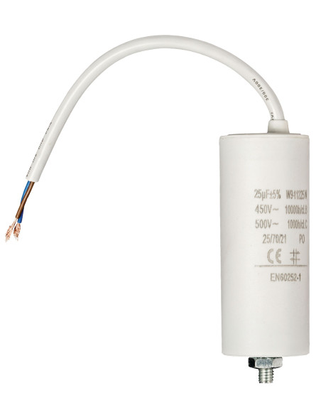 FIXAPART Condensateur condo a fil 25uf 25mf 25 mf uf micro farad 450v cable moteur