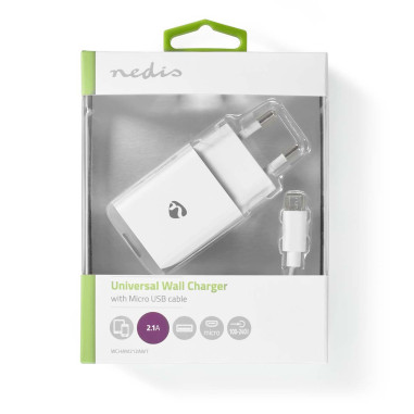 Chargeur mural  12 W  Fonction de charge rapide  1x 2.1 A A  Nombre de