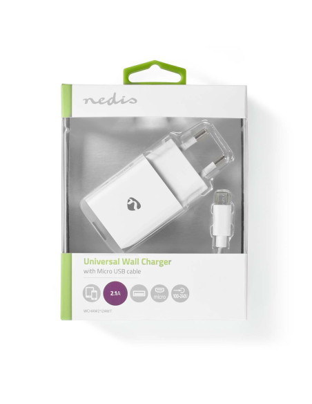 Chargeur mural  12 W  Fonction de charge rapide  1x 2.1 A A  Nombre de