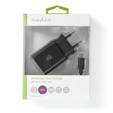 Chargeur mural  12 W  Fonction de charge rapide  1x 2.1 A A  Nombre de
