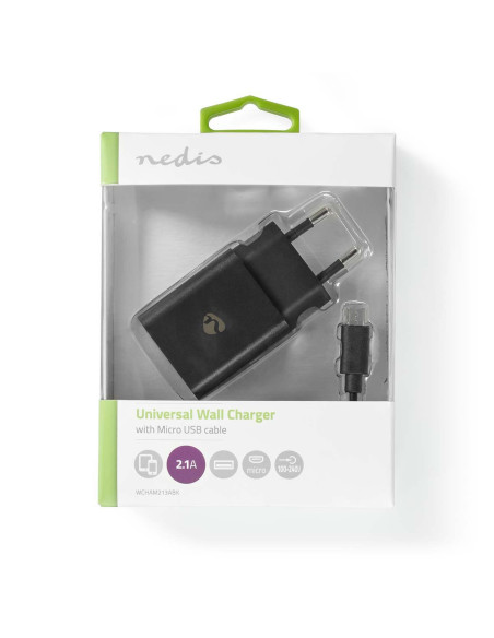 Chargeur mural  12 W  Fonction de charge rapide  1x 2.1 A A  Nombre de