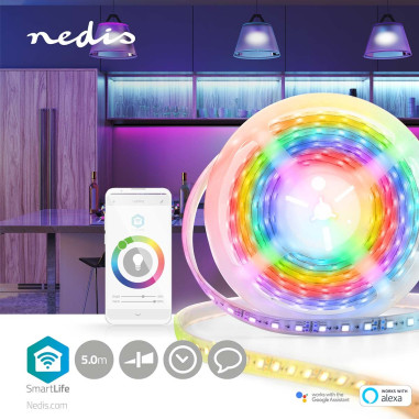 Bande LED SmartLife  Wi-Fi  Multi couleur  SMD  5.00 m  IP65  2700 K