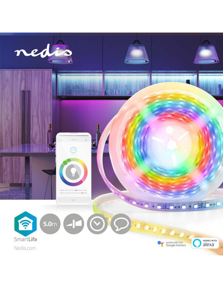 Bande LED SmartLife  Wi-Fi  Multi couleur  SMD  5.00 m  IP65  2700 K