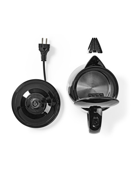 NEDIS Bouilloire Électrique 1,7L Plastique Noir 2200W Protection contre l'ébullition